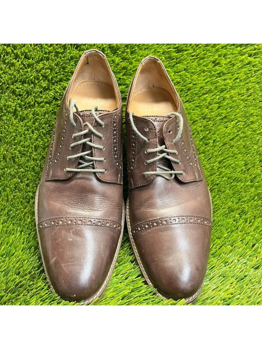 Cole Haan Madison Grand Mens Size 8 Brown Casual Classic Cap Toe Oxford Shoes